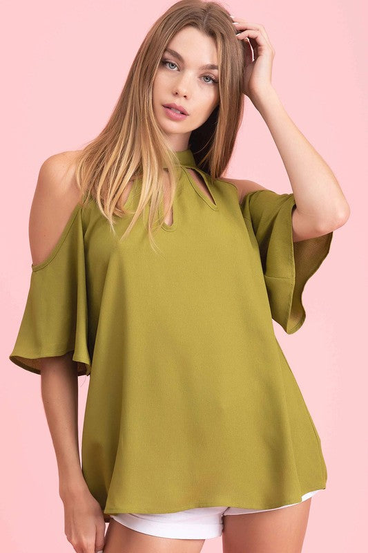 Open Shoulder Cutout Top